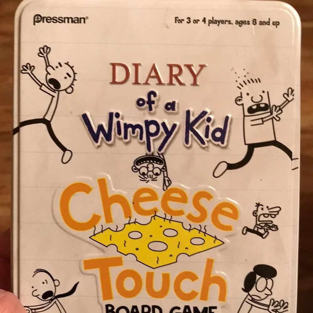 Diary of a Wimpy Kid Cheese Touch Board Game portable in metal box 3-4 players
